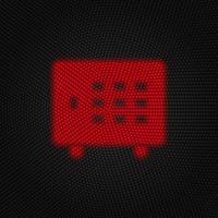 Deposit, money, strongbox vector Light red color retro style vector icon on white background