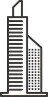 Building, outline, icon - Building vector icon on white background