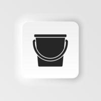 Bucket icon isolated sign symbol and flat style for app, web and digital design. neumorphic style neumorphic style vector icon illustration. Bucket, ice bucket, pail, water bucket.