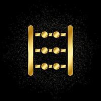 abacus, counting gold icon. Vector illustration of golden particle background. isolated vector sign symbol - Education icon black background .