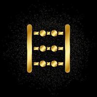 abacus, counting gold icon. Vector illustration of golden particle background. isolated vector sign symbol - Education icon black background .