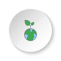 Round button for web icon, eco energy, . Button banner round, badge interface for application illustration on white background vector