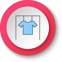 Round button for web icon, Clothes cotton shirt hanged shirt. Button banner round, badge interface for application illustration on white background vector