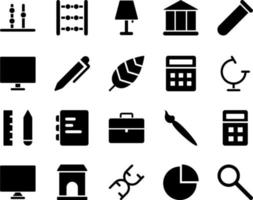 School and Education Icons set. search, loupe. Vector Illustration Set Of Simple Training Icons. Elements Presentation, Demonstration, University on white background