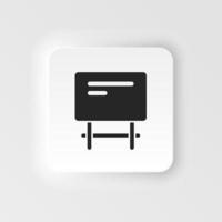 Blackboard icon - Vector. Simple element illustration from UI concept. Blackboard icon neumorphic style vector icon .