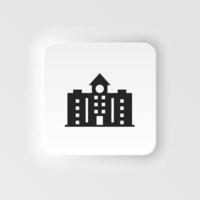 colegio edificios neumorfo estilo iconos profesional, píxel Perfecto neumorfo estilo iconos colegio neumorfo estilo icono. colegio edificio neumorfo estilo icono . vector