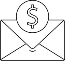 Line vector icon email, envelope. Outline vector icon on white background