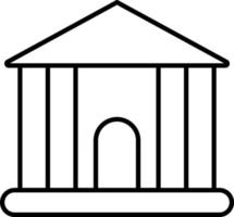 Line vector icon building, college. Outline vector icon on white background