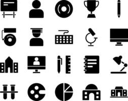 School and Education Icons set. building, college. Vector Illustration Set Of Simple Training Icons. Elements Presentation, Demonstration, University