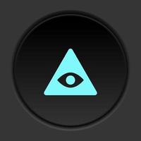 Round button icon, Misbalance, justice, scale. Button banner round, badge interface for application illustration on dark background vector