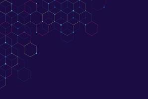 Abstract hexagonal molecular structures in technology background and science style. Medical design. Vector illustration