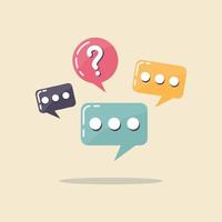 Speech bubble with Question mark icon for business. Vector illustration