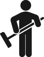 Sweeping person icon vector isolated on white background, Sweeping person transparent sign. Clean, cleaner, cleaning, sweeper, sweeping, sweeping person