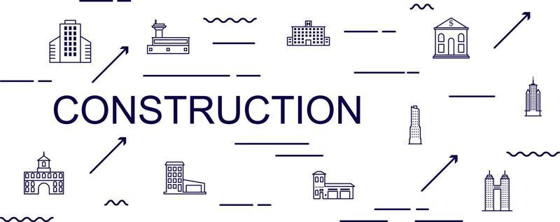 Concept of creating and building idea  Building production line  manufacturing and machine typography. Construction concept.