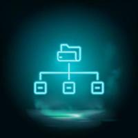 Data , connect , link vector blue neon icon. Illustration isolated vector sign symbol - computer technologies icon vector neon - Vector