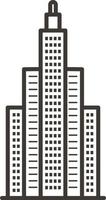 Building, outline, icon - Building vector icon on white background