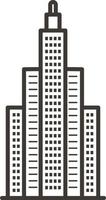 Building, outline, icon - Building vector icon on white background