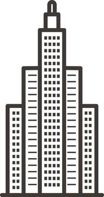 Building, outline, icon - Building vector icon on white background