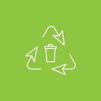Trashcan, eco icon - Vector. Simple element illustration from UI concept. Trashcan, eco icon - Vector. Infographic concept vector illustration. on white background