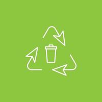 Trashcan, eco icon - Vector. Simple element illustration from UI concept. Trashcan, eco icon - Vector. Infographic concept vector illustration. on white background