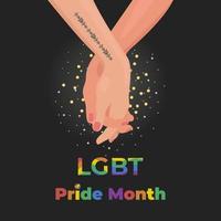 Hand in hand LGBT banner, Pride month, vector illustration