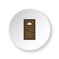 Round button for web icon, Door, icon. Button banner round, badge interface for application illustration on white background vector