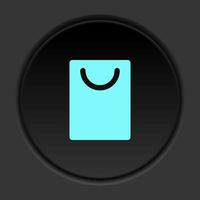 Round button icon, Arrow, down, pyramid. Button banner round, badge interface for application illustration on dark background vector
