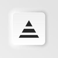 Career, finance, pyramid neumorphic style vector icon. Simple element illustration from UI concept. Career, finance, pyramid neumorphic style vector icon. Finance concept vector illustration. .