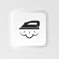 Ironing icon. Ironing linear symbol design from Cleaning collection. Simple outline element neumorphic style neumorphic style vector icon illustration on white background. .