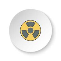 Round button for web icon, nuclear, energy. Button banner round, badge interface for application illustration on white background vector