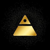 finance pyramid gold icon. Vector illustration of golden particle background. gold icon