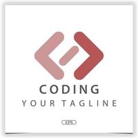 simple coding or programmer logo premium elegant template vector eps 10