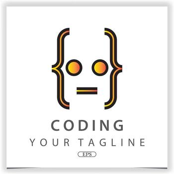 robot codificación o programador logo prima elegante modelo vector eps 10