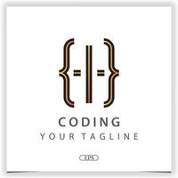 simple coding or programmer logo premium elegant template vector eps 10