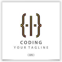 simple coding or programmer logo premium elegant template vector eps 10