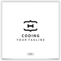 tie coding or programmer logo premium elegant template vector eps 10