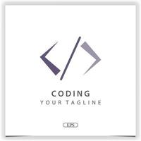 simple coding or programmer logo premium elegant template vector eps 10