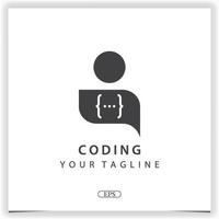 human coding or programmer logo premium elegant template vector eps 10