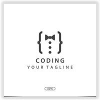 tie coding or programmer logo premium elegant template vector eps 10