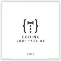 tie coding or programmer logo premium elegant template vector eps 10