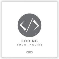 simple coding or programmer logo premium elegant template vector eps 10