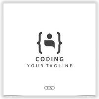 human coding or programmer logo premium elegant template vector eps 10