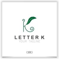 letter k feather logo premium elegant template vector eps 10
