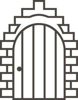 castillo, puerta, icono en de moda contorno estilo aislado en blanco antecedentes. puerta símbolo para tu web sitio diseño, logo, aplicación, ui vector ilustración, eps10. - vector en blanco antecedentes