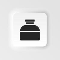 Ink, bottle icon - Vector. Simple element illustration from UI concept. Ink, bottle icon neumorphic style vector icon .