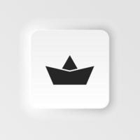 Boat, paper neumorphic style vector icon. Simple element illustration from UI concept. Boat, paper neumorphic style vector icon. Finance concept vector illustration. .