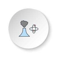 Round button for web icon, atom, plants, eco. Button banner round, badge interface for application illustration on white background vector