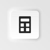 Calculator icon - Vector. Simple element illustration from UI concept. Calculator icon neumorphic style vector icon .