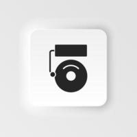 Alarm, school icon - Vector. Simple element illustration from UI concept. Alarm, school icon neumorphic style vector icon .