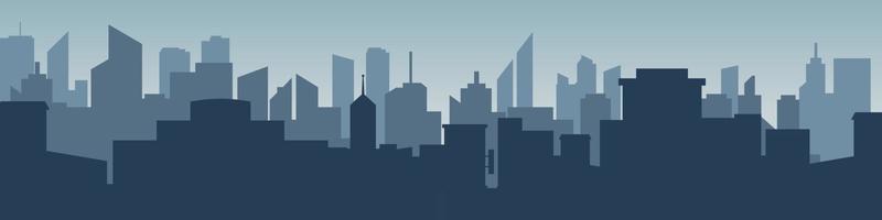 Set of cityscape background. Skyline silhouettes. Modern architecture. Horizontal banner with megapolis panorama. Building icon. Vector illustration. City silhouettes, building vector illustration